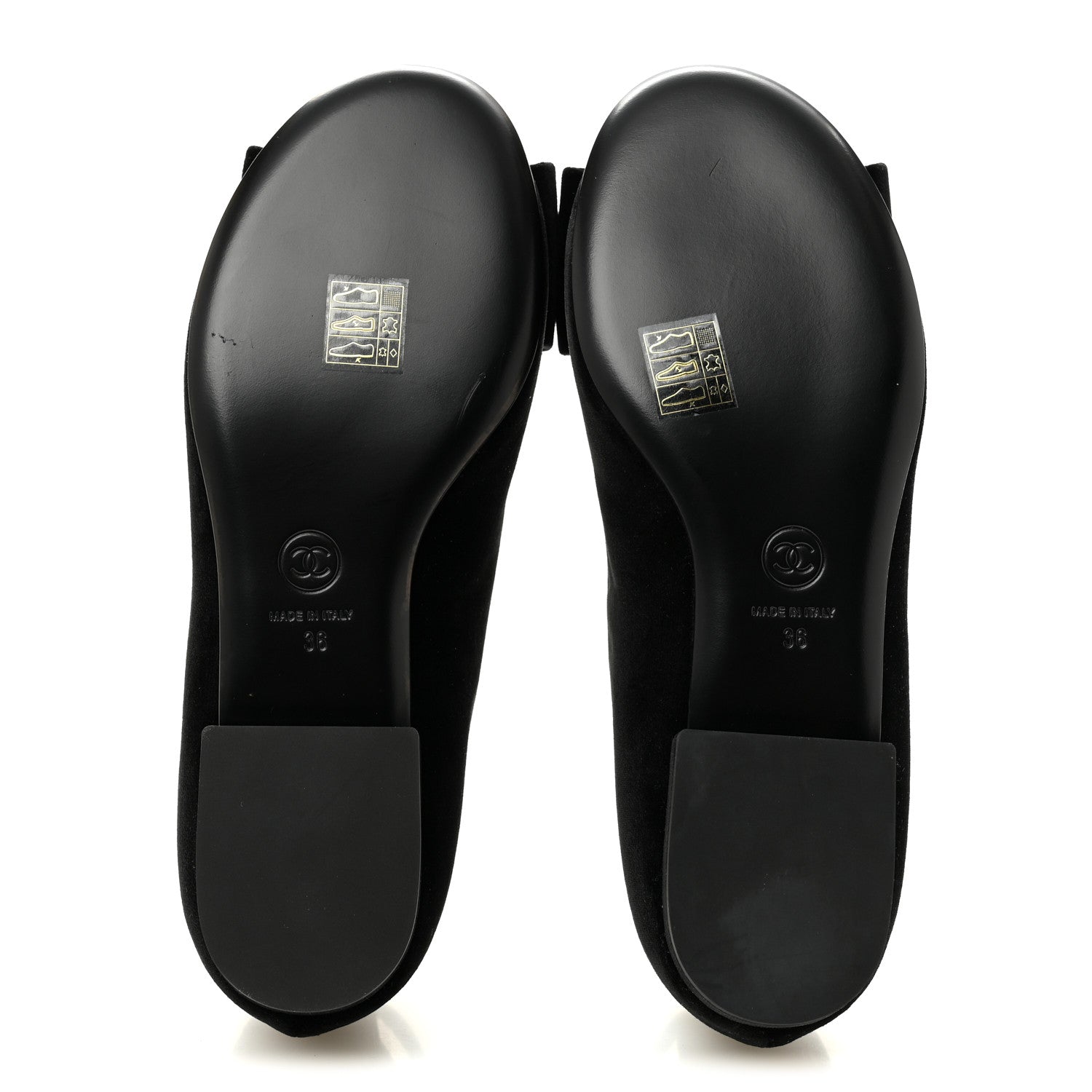 Chanel Velvet Strass CC Bow Mary Jane Flats 36 Black 6 of 10
