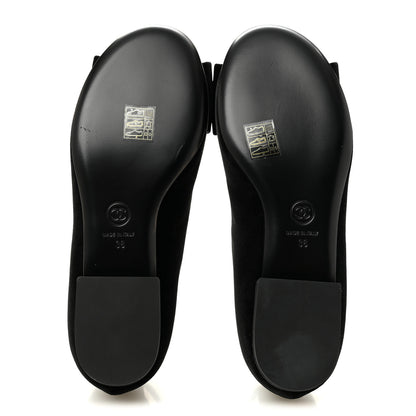 Chanel Velvet Strass CC Bow Mary Jane Flats 36 Black 6 of 10