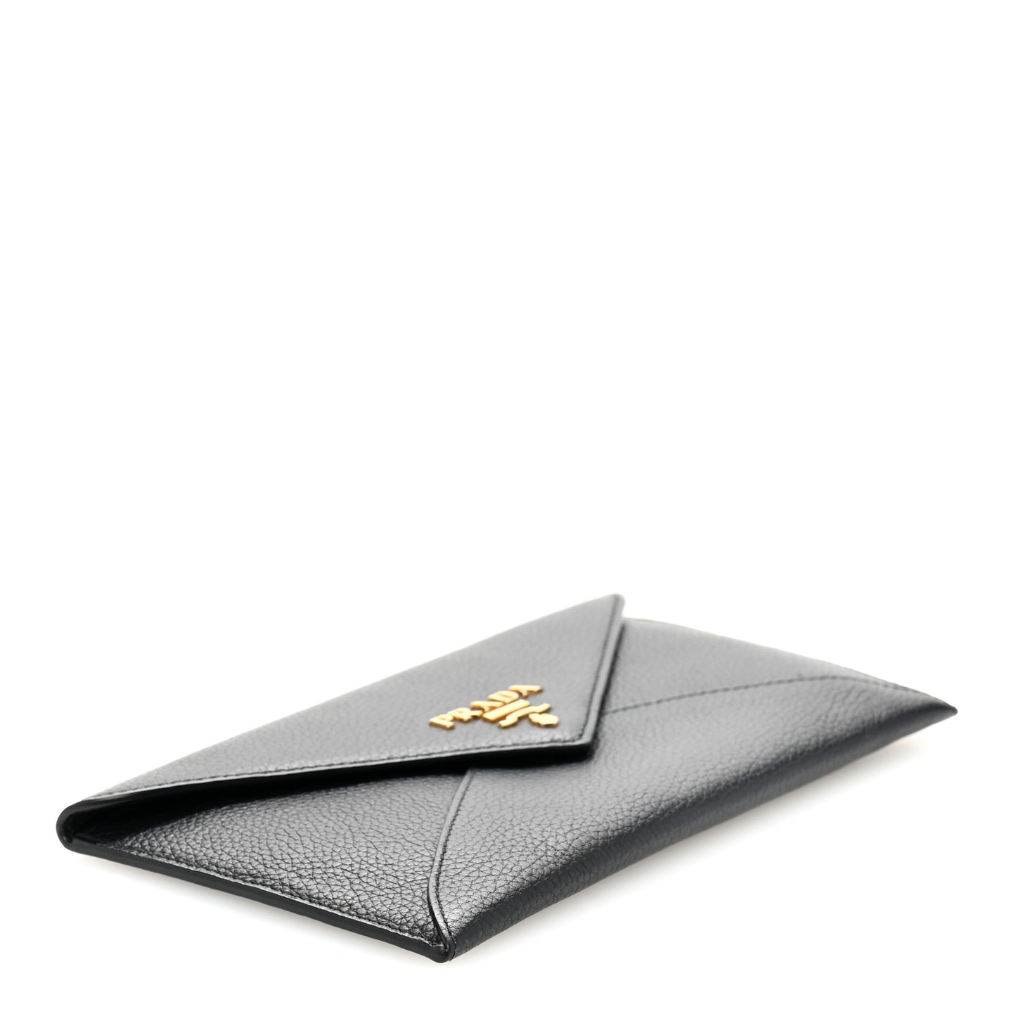 Vitello Grain Envelope Wallet Black