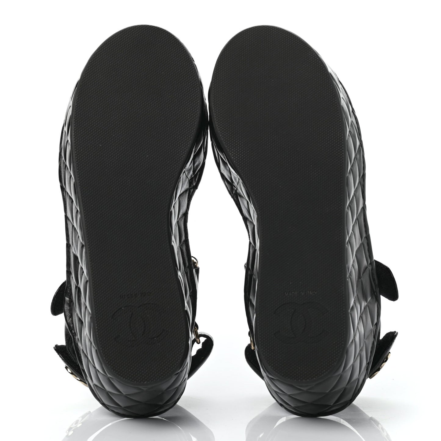Shiny Calfskin Logo Platform Sandals 38 Black