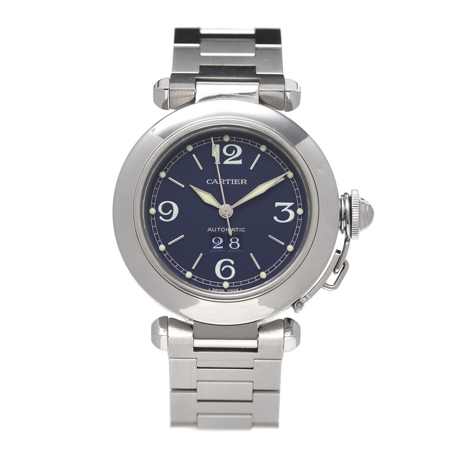 Stainless Steel 35mm Pasha C Big Date Automatic Watch Blue