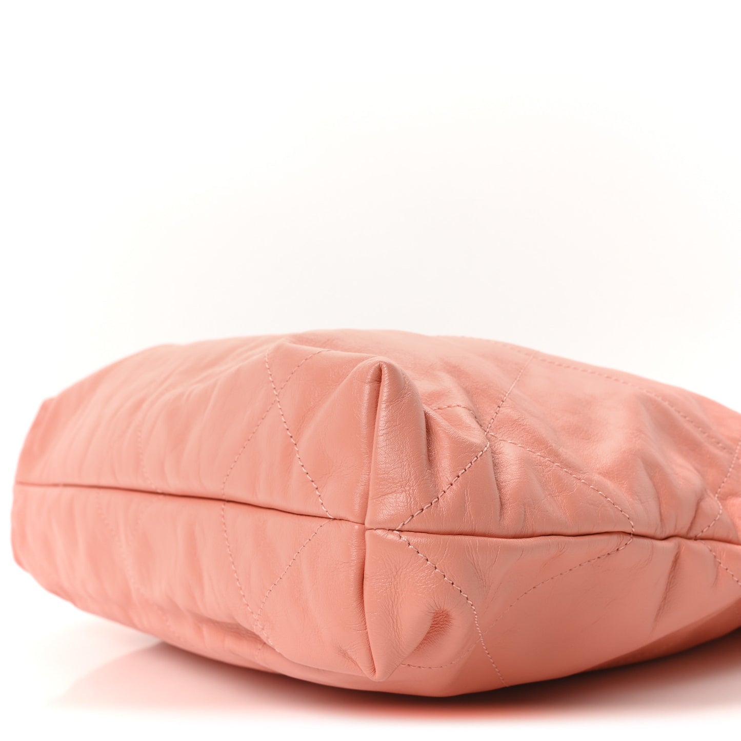 Shiny Calfskin Quilted Chanel 22 Light Orange