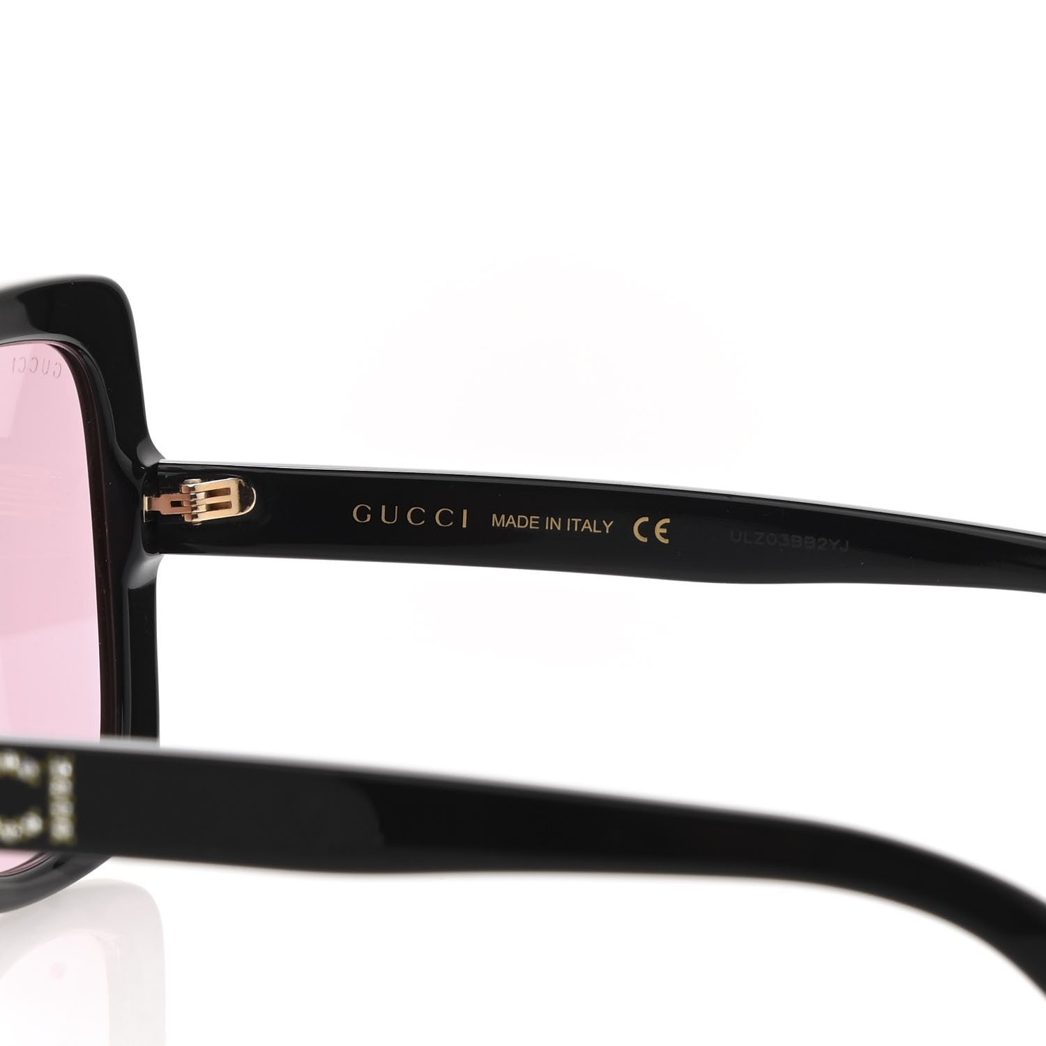 Gucci Crystal Square Frame GG Sunglasses GG0418S Black Pink 6 of 9