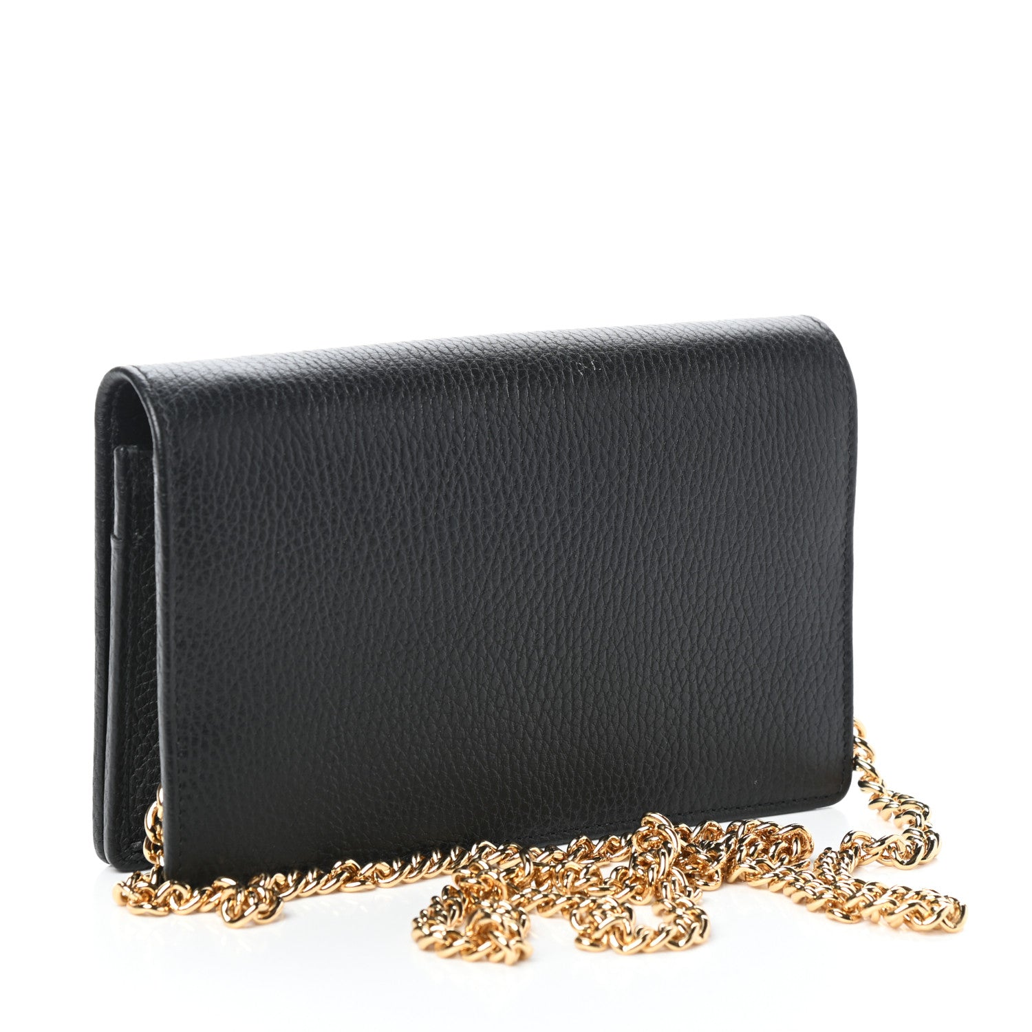 Gucci Calfskin Mini GG Marmont Chain Wallet Black 3 of 8