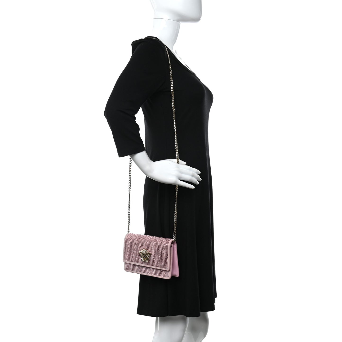 Vitello Crystal Palazzo Evening Bag Pink