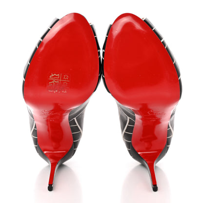 Christian Louboutin Calfskin Undessin Alta 120 Pumps 39 Black White 5 of 13