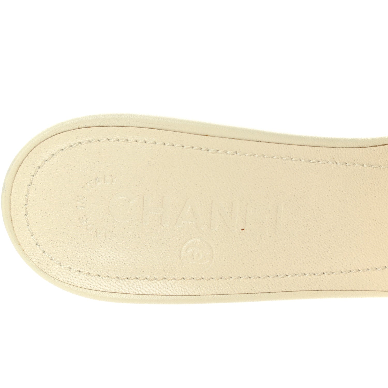 Chanel Calfskin Logo Mules 38 White 7 of 13