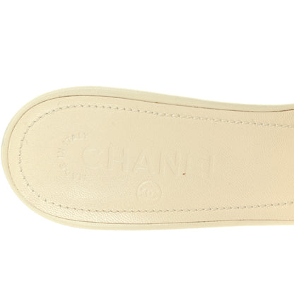 Chanel Calfskin Logo Mules 38 White 7 of 13