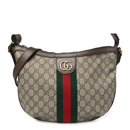 Gucci GG Supreme Monogram Web Small Ophidia Half Moon Hobo Brown 1 of 11