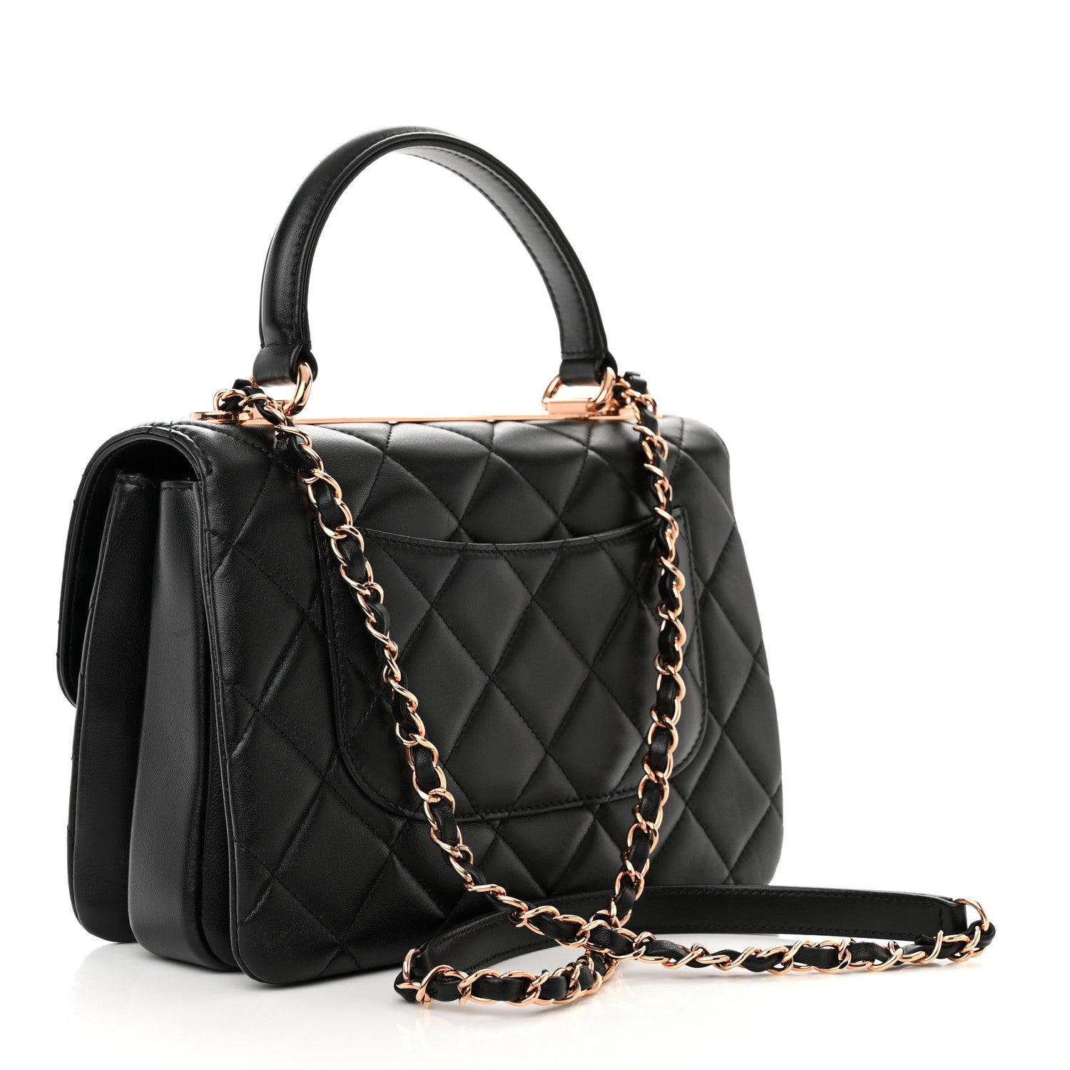 Chanel Lambskin Quilted Small Trendy CC Dual Handle Flap Bag Black 3 of 11