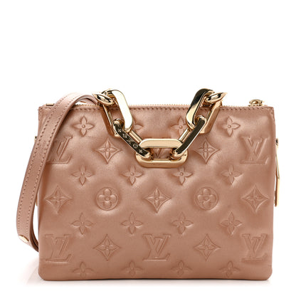 Louis Vuitton Metallic Lambskin Embossed Monogram Coussin BB Pink Gold 1 of 9