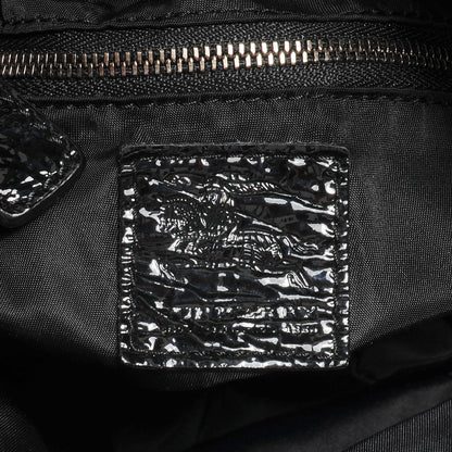Burberry Nylon Patent Beat Check Large Tote Black 6 of 9