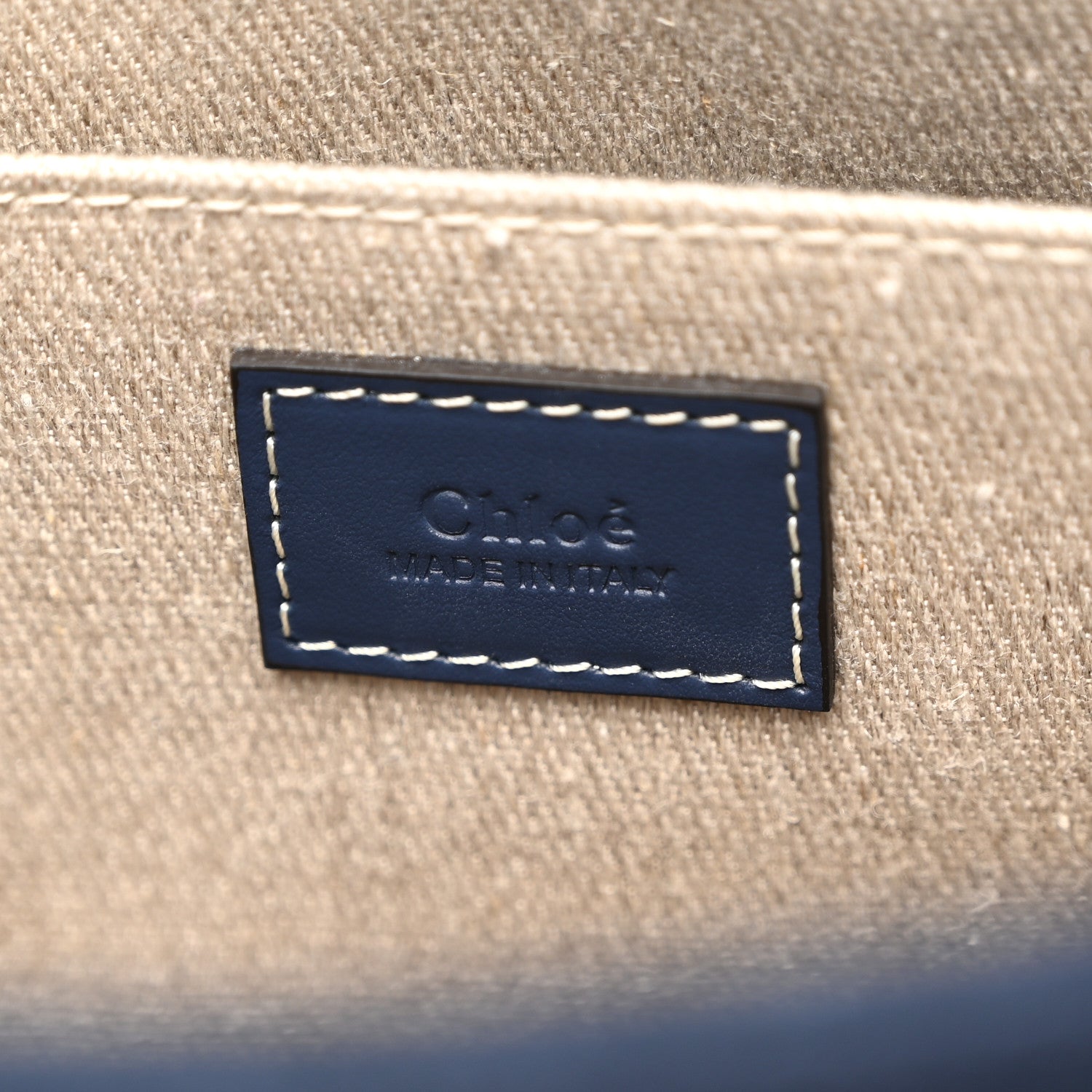 Chloe Suede Calfskin Medium Woody Ribbon Tote Navy 6 of 11