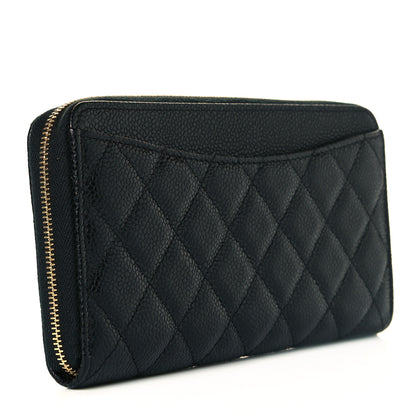 Chanel Caviar Quilted Large Gusset Zip Around Wallet Black 3 of 9