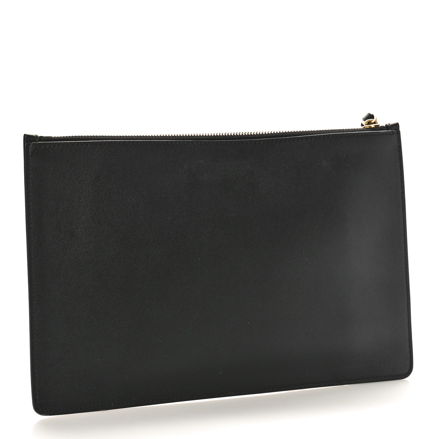 Valentino Garavani Calfskin VLogo Stitched Inlay Zip Pouch Black 3 of 8