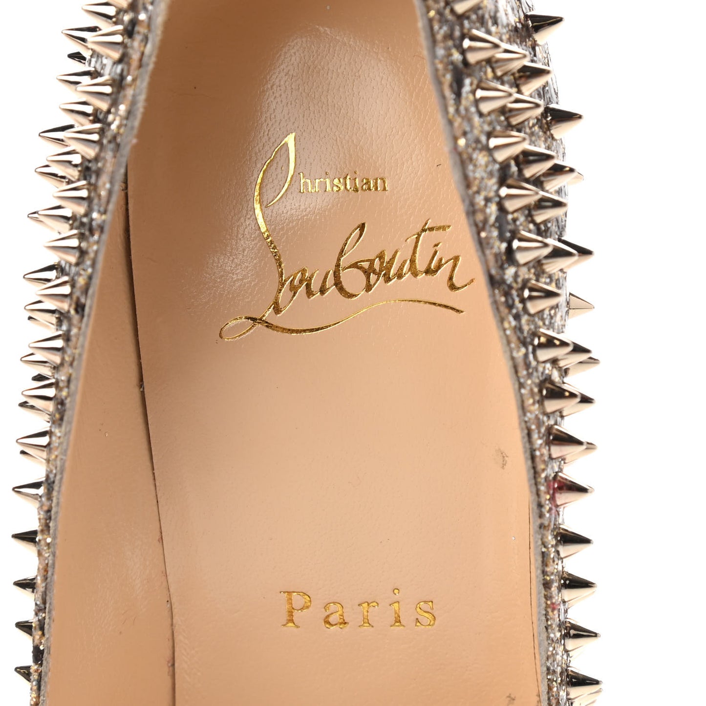 Glitter Eve Studded Escarpic 100 Pumps 35.5 Roccia Colombe Metal
