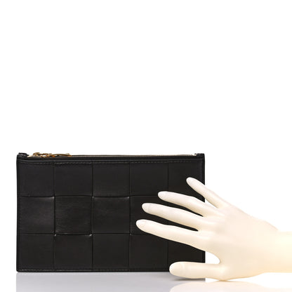 Bottega Veneta Nappa Maxi Intrecciato Trio Pouch Clutch Fondant 2 of 10