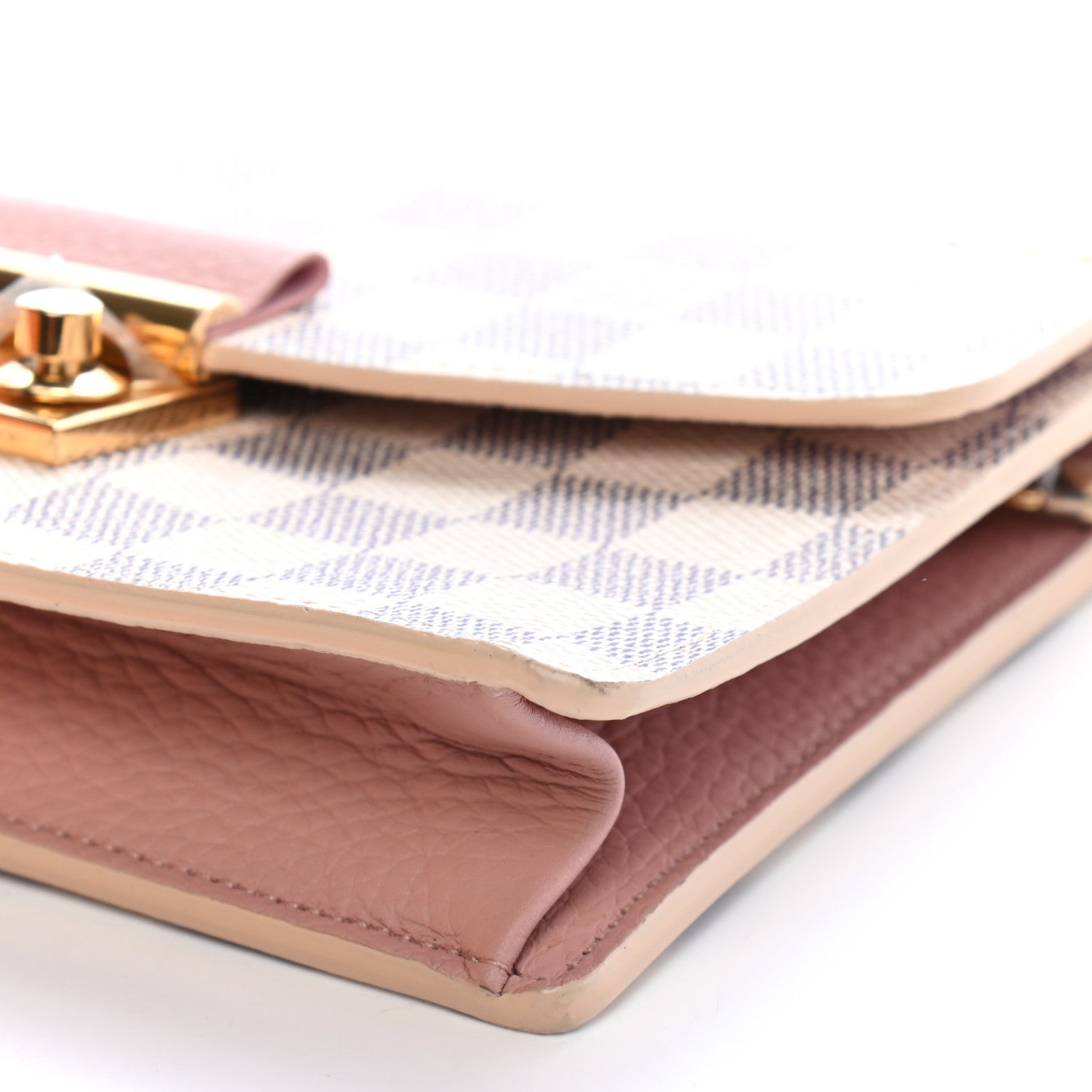 Louis Vuitton Damier Azur Croisette Chain Wallet Rose Ballerine 8 of 8