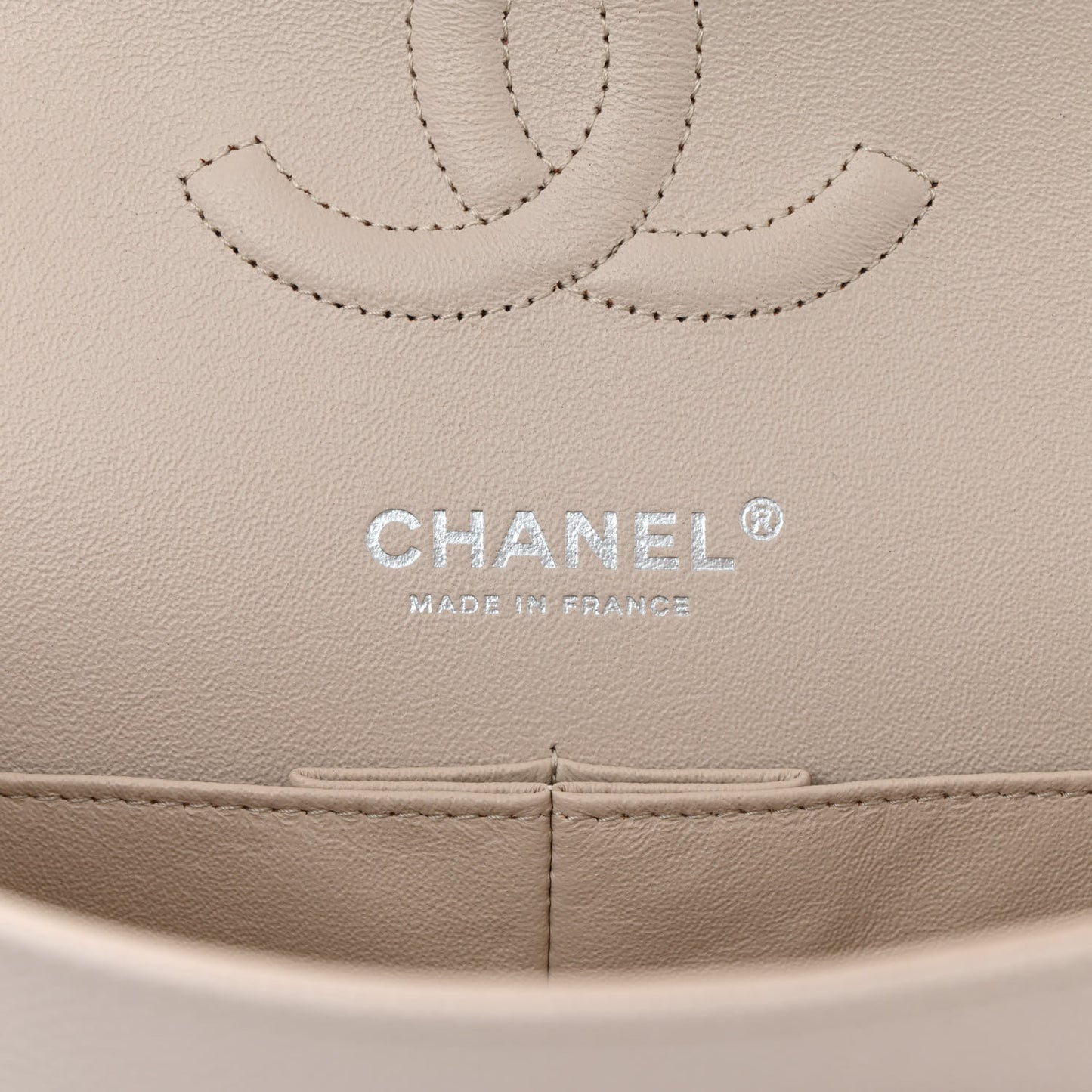 Caviar Quilted Medium Double Flap Ivory