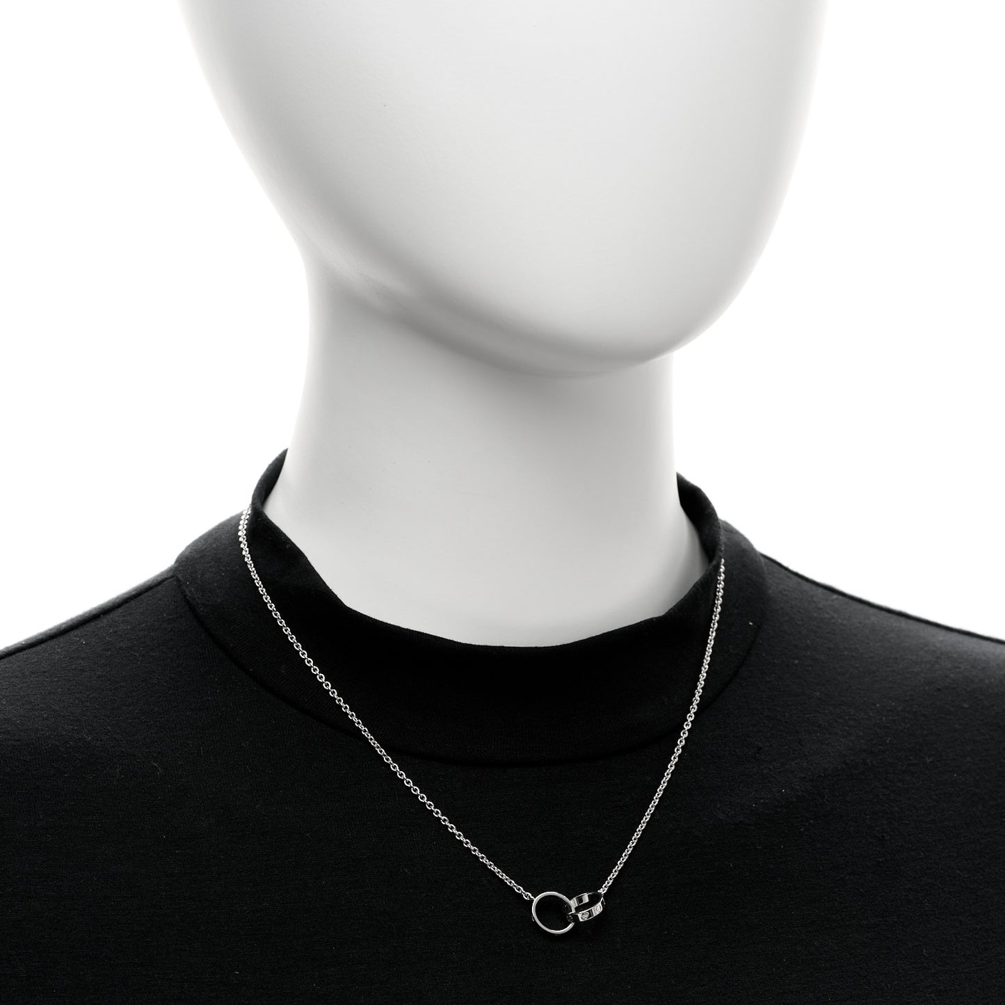 18K White Gold Interlocking LOVE Necklace