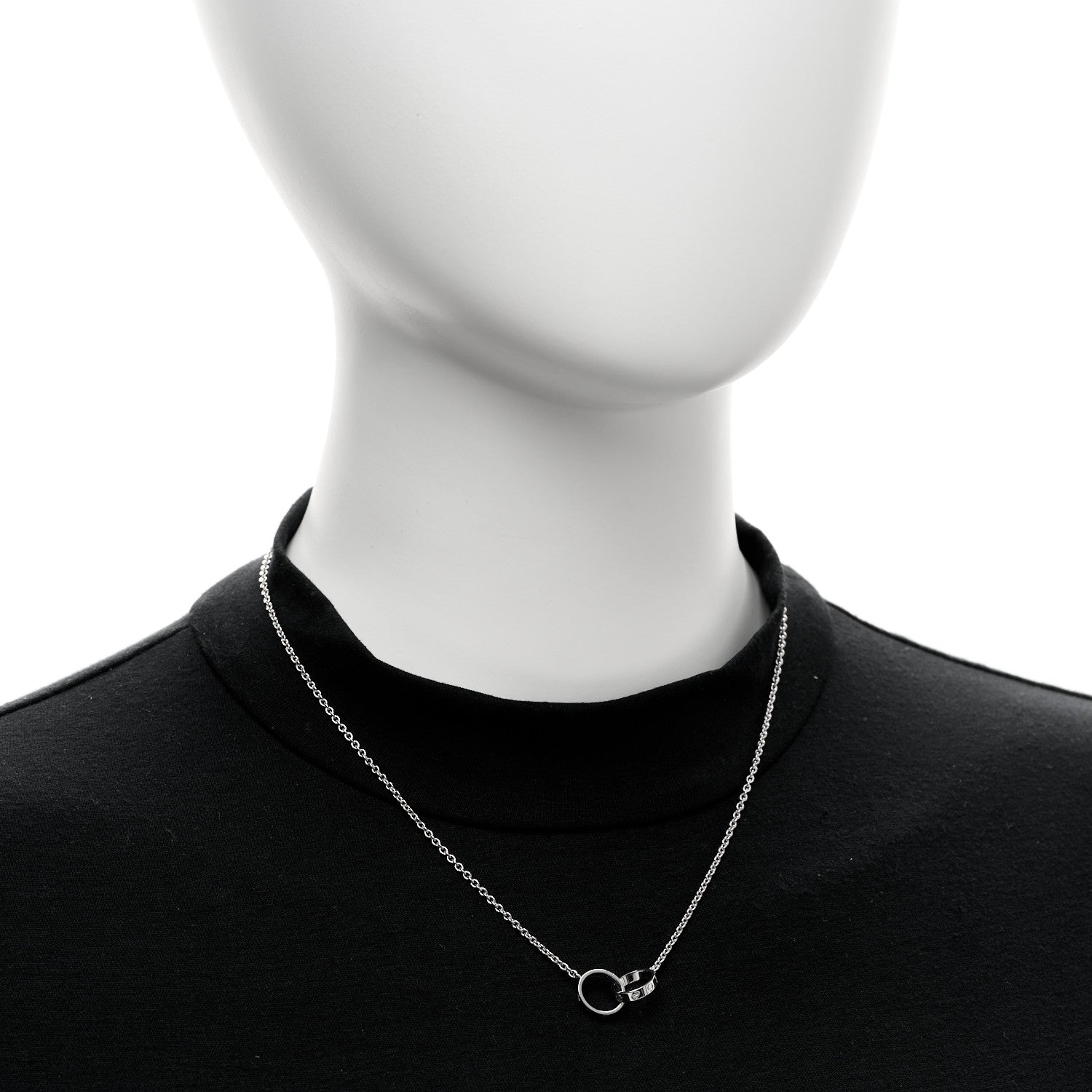 Cartier 18K White Gold Interlocking LOVE Necklace 2 of 5