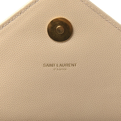 Saint Laurent Grain De Poudre Matelasse Chevron Large Monogram Satchel Nude Powder 8 of 10