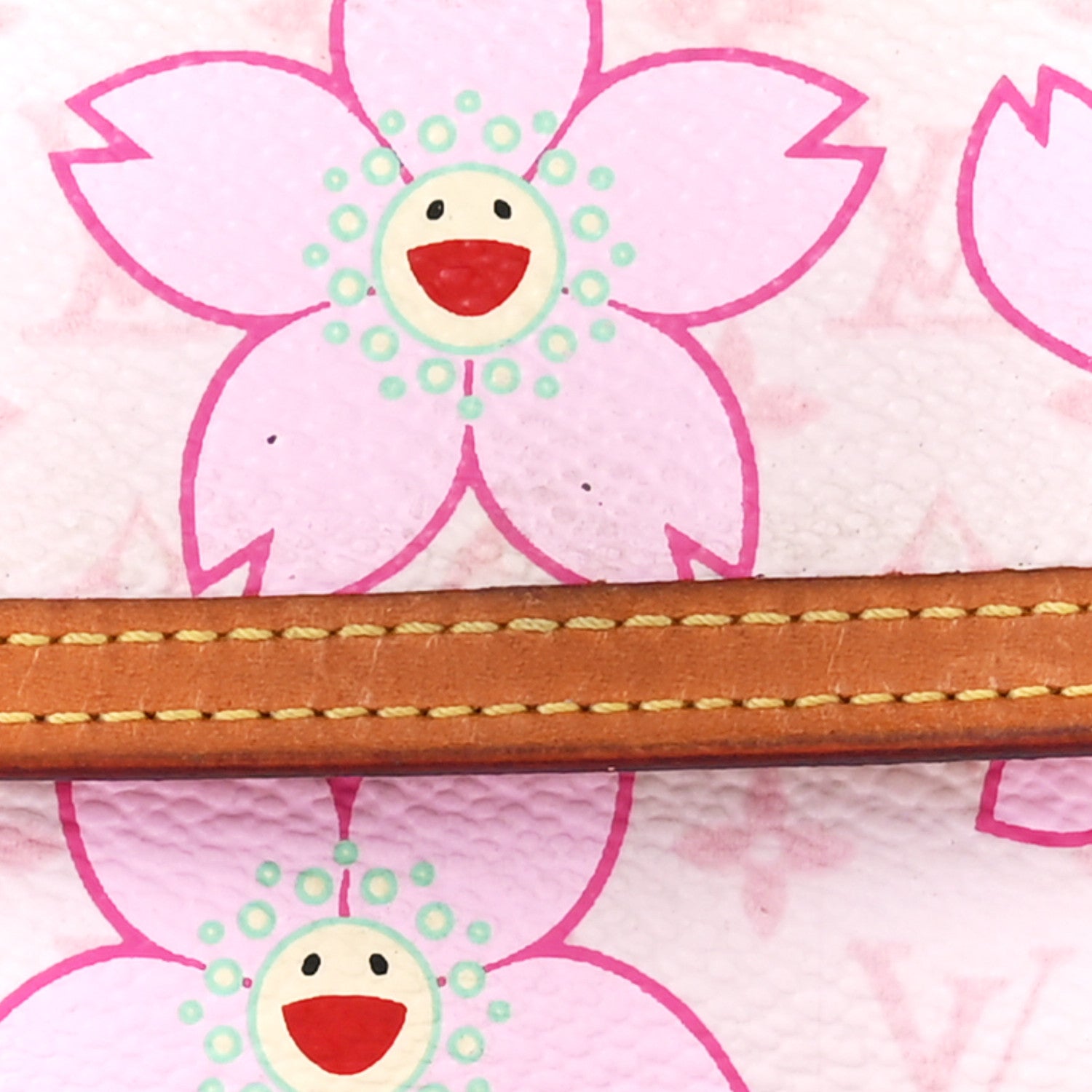 Louis Vuitton Monogram Cherry Blossom Porte-Monnaie Plat Coin Purse Pink 8 of 13