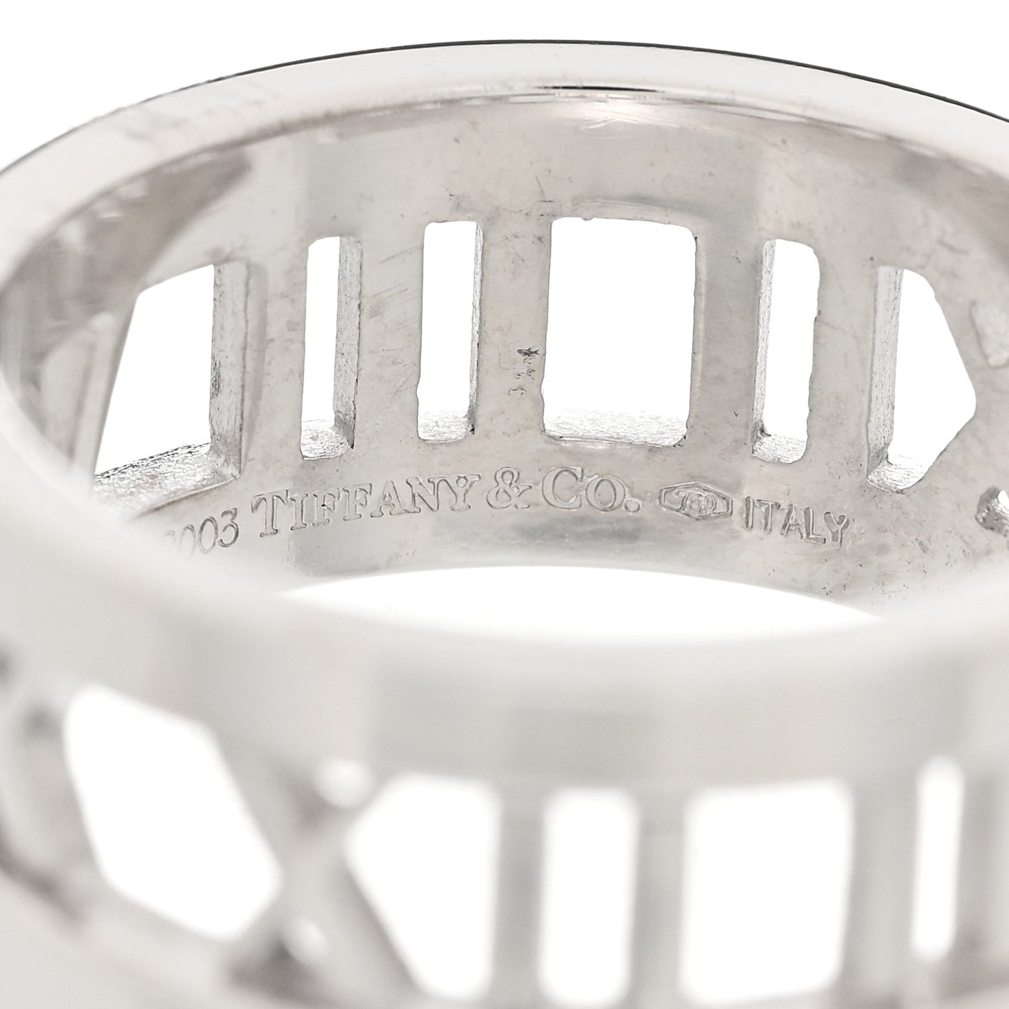18K White Gold Diamond Open Atlas Ring 54 7