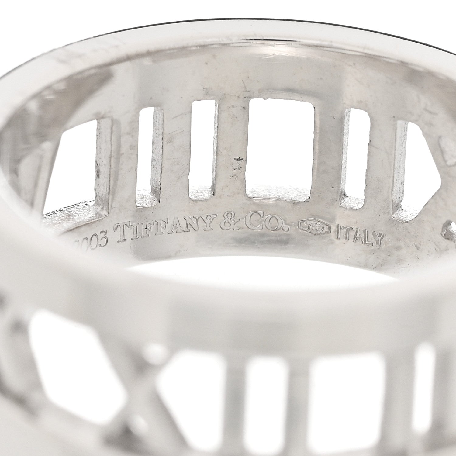 Tiffany 18K White Gold Diamond Open Atlas Ring 54 7 5 of 5