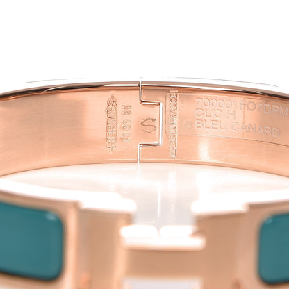Hermes Enamel Narrow Clic Clac H Bracelet PM Bleu Canard 3 of 5