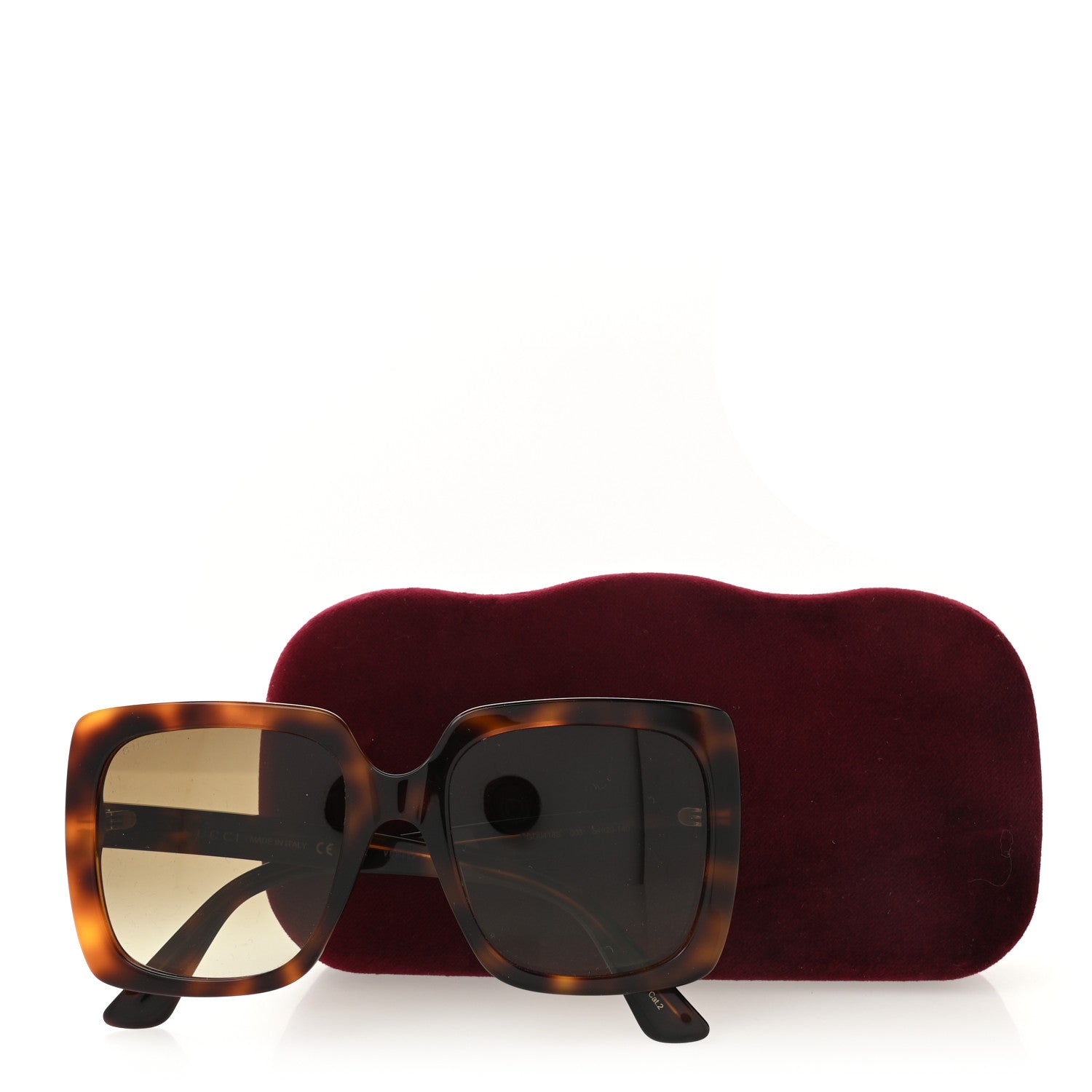 Gucci Acetate Square Frame Crystal Sunglasses GG 0418S Tortoiseshell 8 of 8
