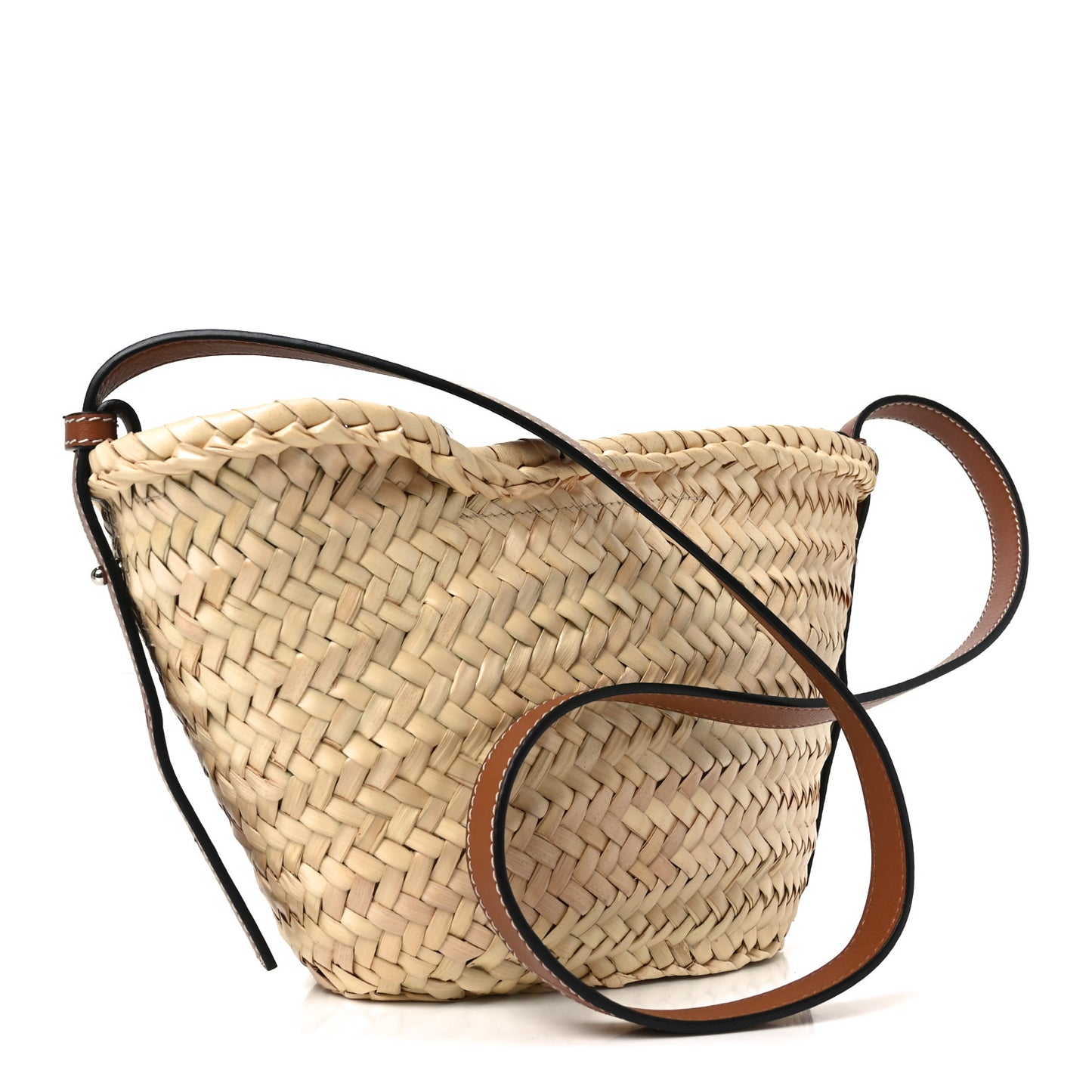 Raffia Drawstring Basket Tote Bag Natural Tan