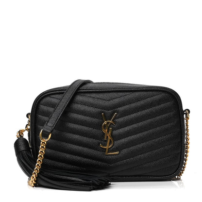 Saint Laurent Grain De Poudre Matelasse Monogram Mini Lou Camera Bag Black 1 of 4