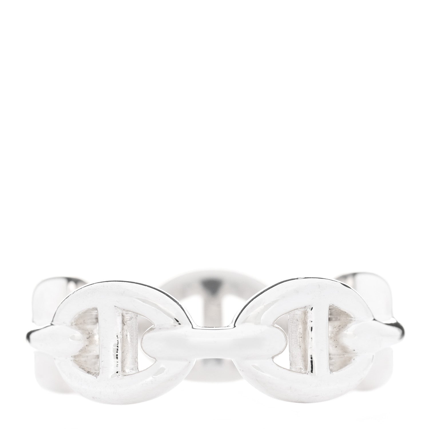 Hermes Sterling Silver PM Chaine d'Ancre Enchainee Band Ring 51 5.75 3 of 9