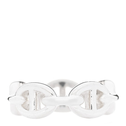Hermes Sterling Silver PM Chaine d'Ancre Enchainee Band Ring 51 5.75 3 of 9