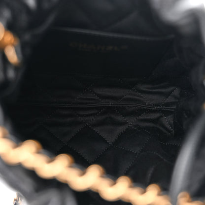 Chanel Shiny Crumpled Calfskin Quilted Pearl Mini Chanel 22 Black 5 of 10
