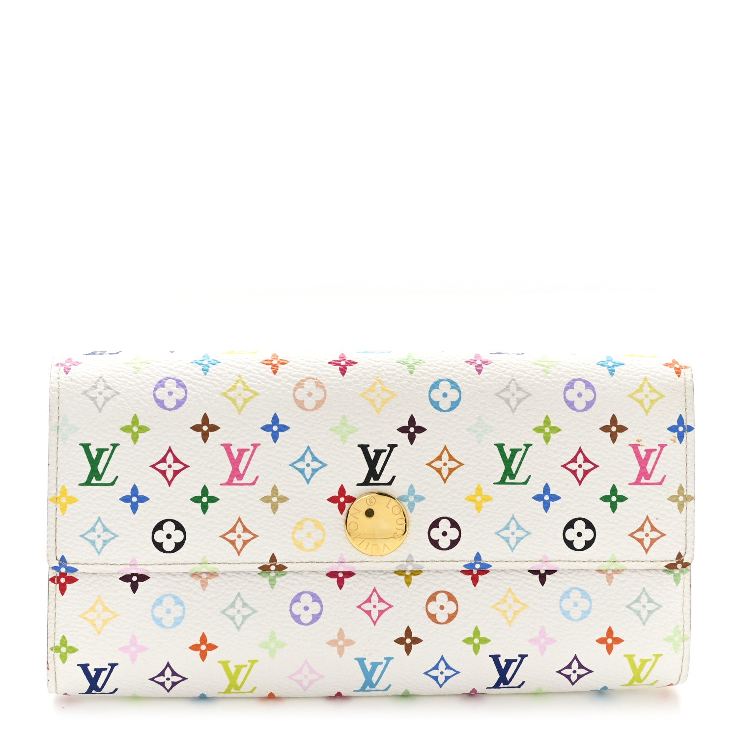 Louis Vuitton Monogram Multicolor Sarah Wallet White Anie 1 of 13