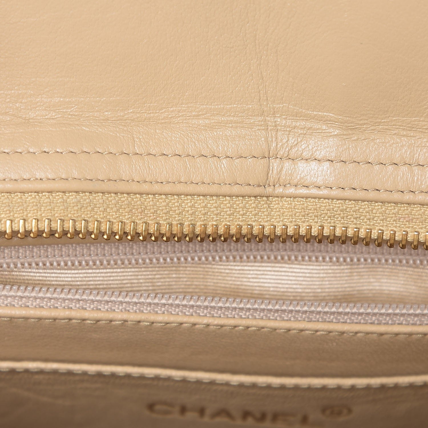 Chanel Lambskin Quilted Shoulder Bag Beige 7 of 18