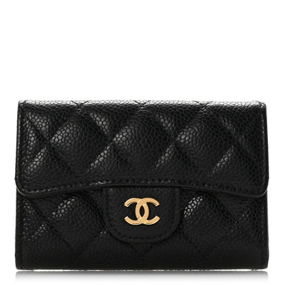 Chanel Caviar Quilted Flap Card Holder Wallet Black 1 of 10