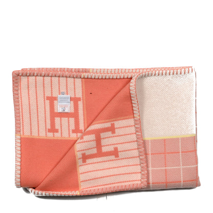 Hermes Wool Cashmere Avalon Cabriole Blanket Melon 2 of 3