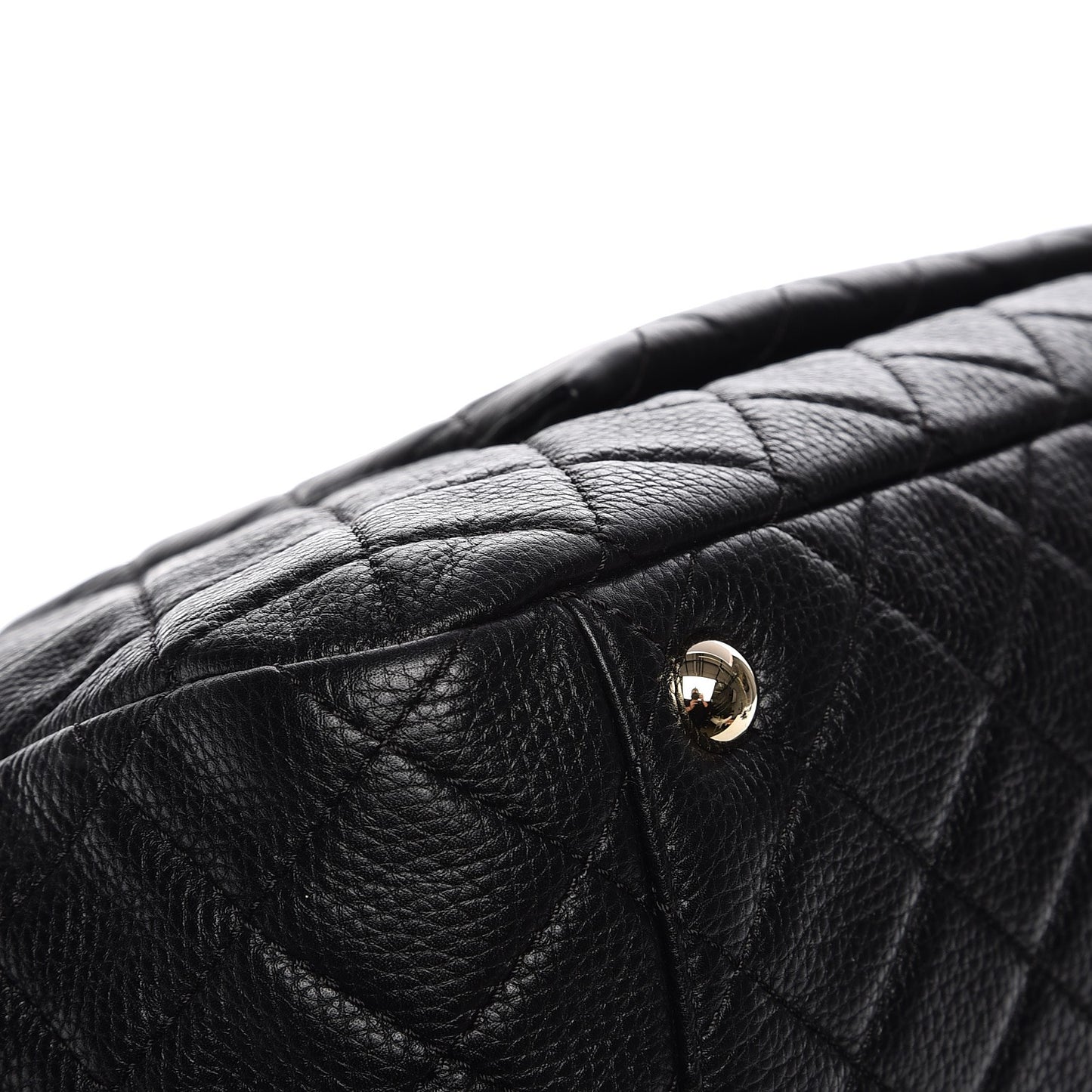 Calfskin Quilted XXL Travel Flap Bag Black