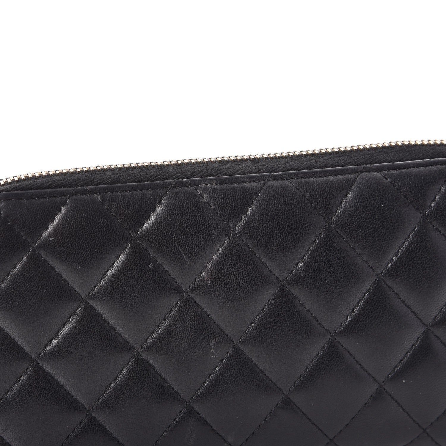 Chanel Lambskin Quilted Large Gusset Zip Around Wallet Black 9 of 15