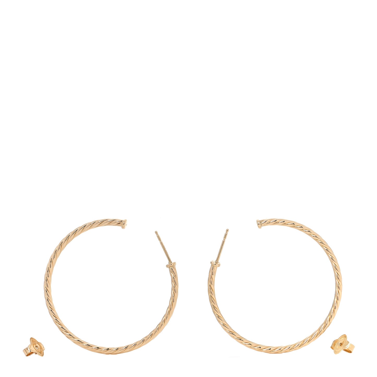 18K Yellow Gold Medium Cablespira Hoop Earrings