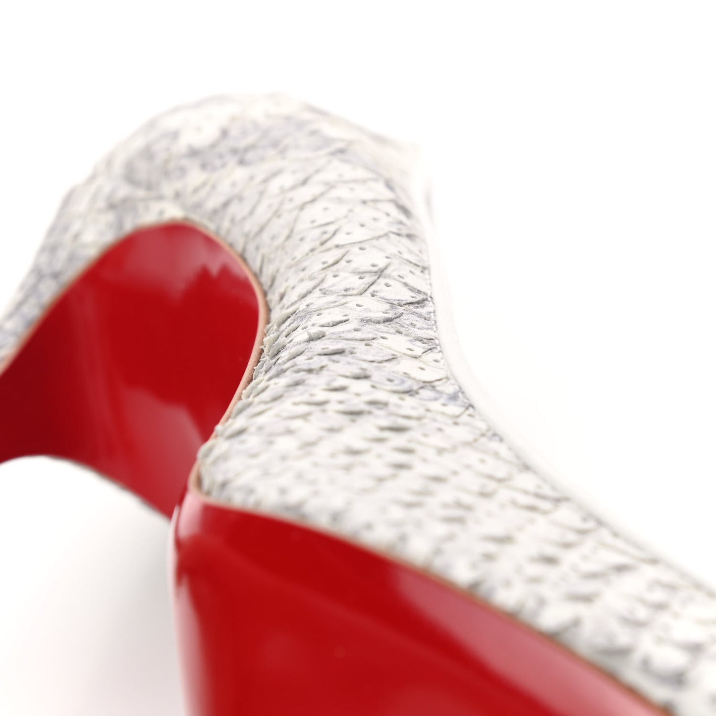 Perforated Python Kate 100 Pumps 39.5 Roccia White