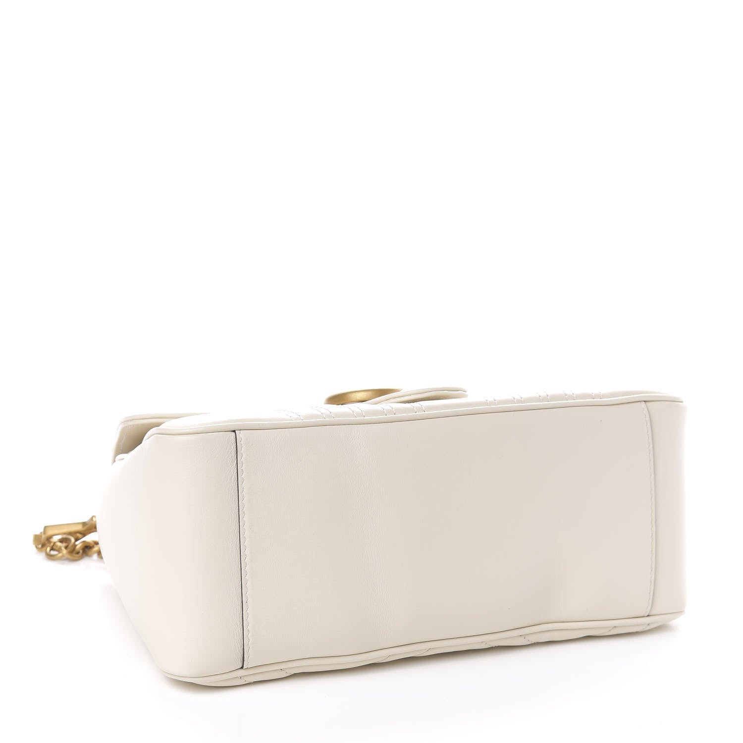 Gucci Calfskin Matelasse Small GG Marmont Top Handle Shoulder Bag White 4 of 10