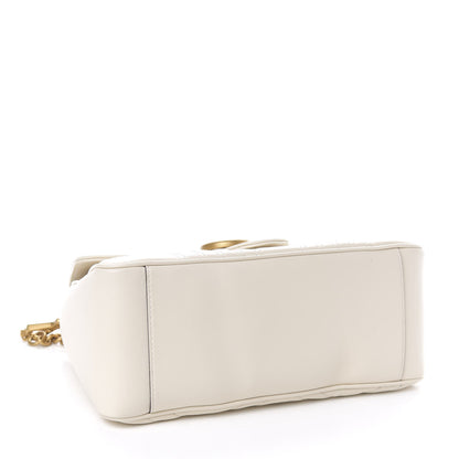 Gucci Calfskin Matelasse Small GG Marmont Top Handle Shoulder Bag White 4 of 10