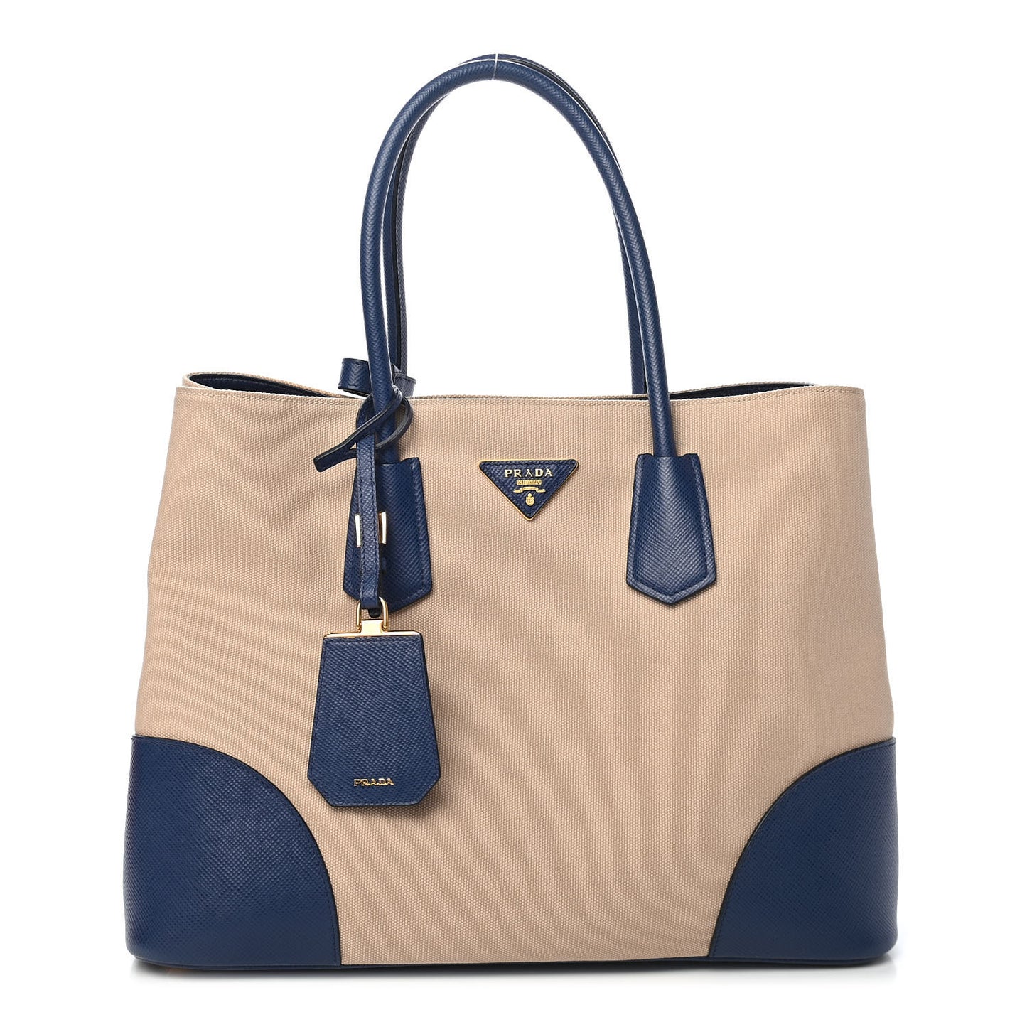 Canapa Saffiano Large Double Bag Corda Bluette