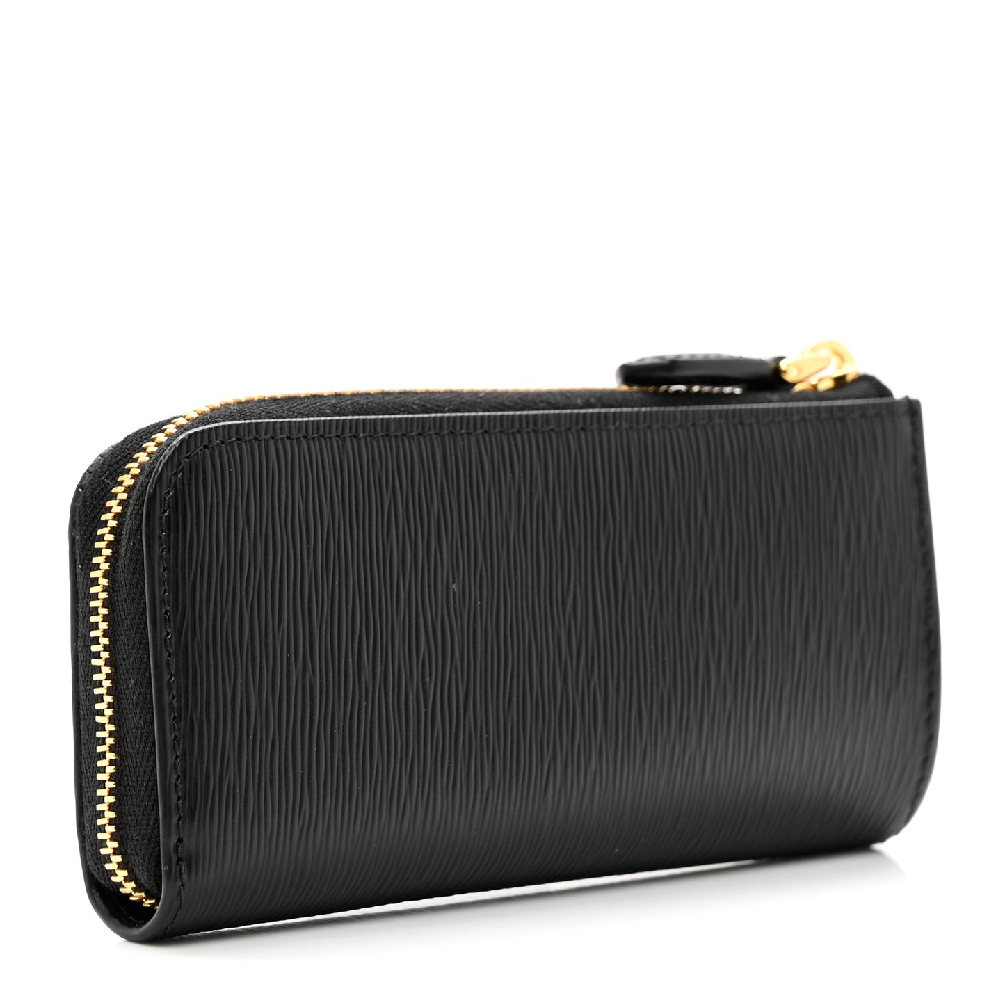 Vitello Metal Zip Around Key Holder Black