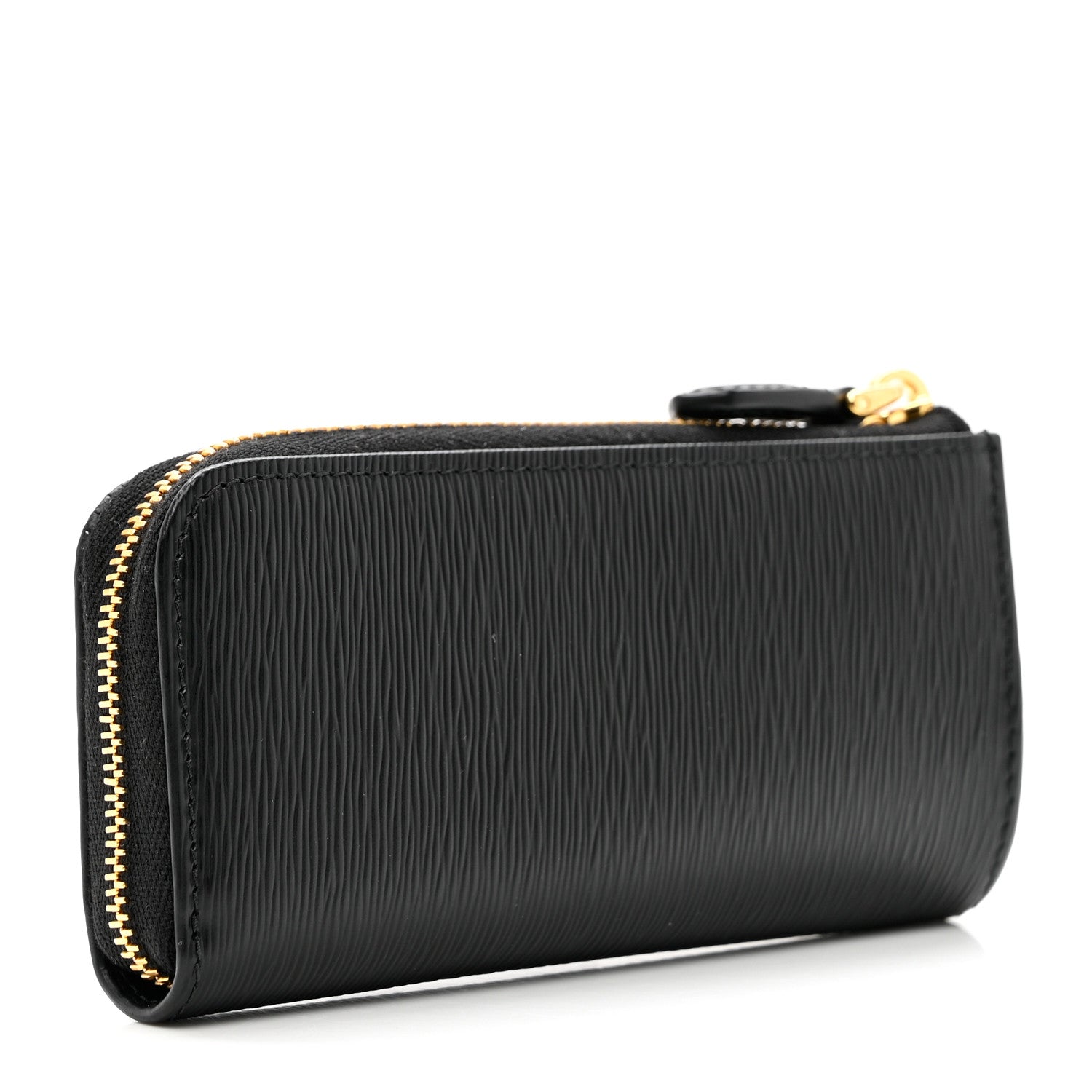 Prada Vitello Metal Zip Around Key Holder Black 2 of 6