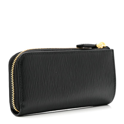 Prada Vitello Metal Zip Around Key Holder Black 2 of 6